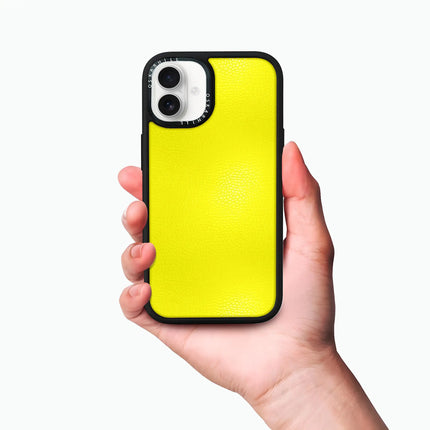 Coque Elite Leather pour iPhone 16 Plus — Jaune citron