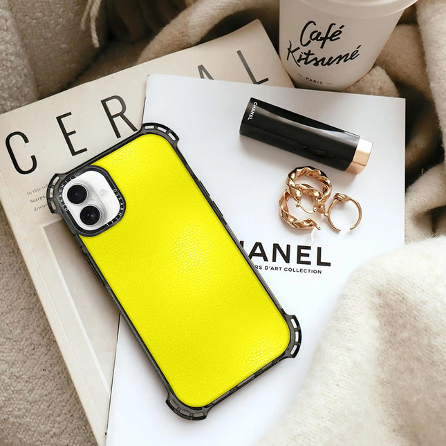 iPhone 16 Bounce Leather Case MagSafe Compatible Lemon Yellow