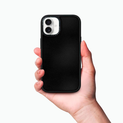 Coque iPhone 16 Elite Leather — Noir fumé