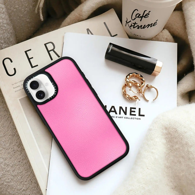 Coque iPhone 16 Elite Leather — Rose persan