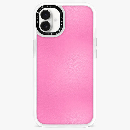 Coque iPhone 16 Plus en cuir classique — rose persan