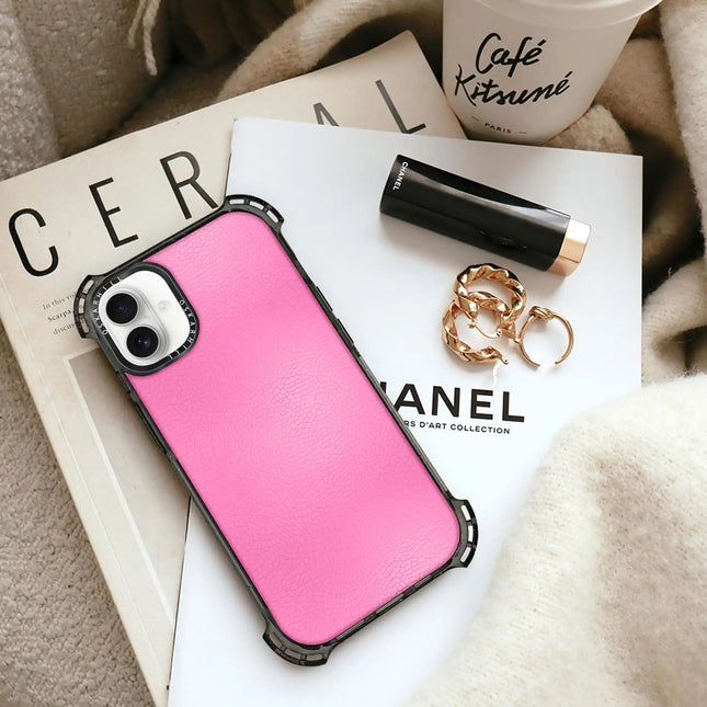 Coque iPhone 16 Plus Bounce Leather — Rose persan