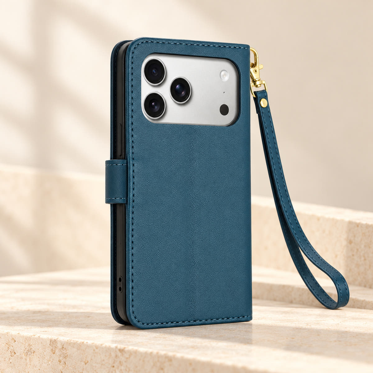 Forest Green Butterfly iPhone wallet case — plain rear panel and camera opening