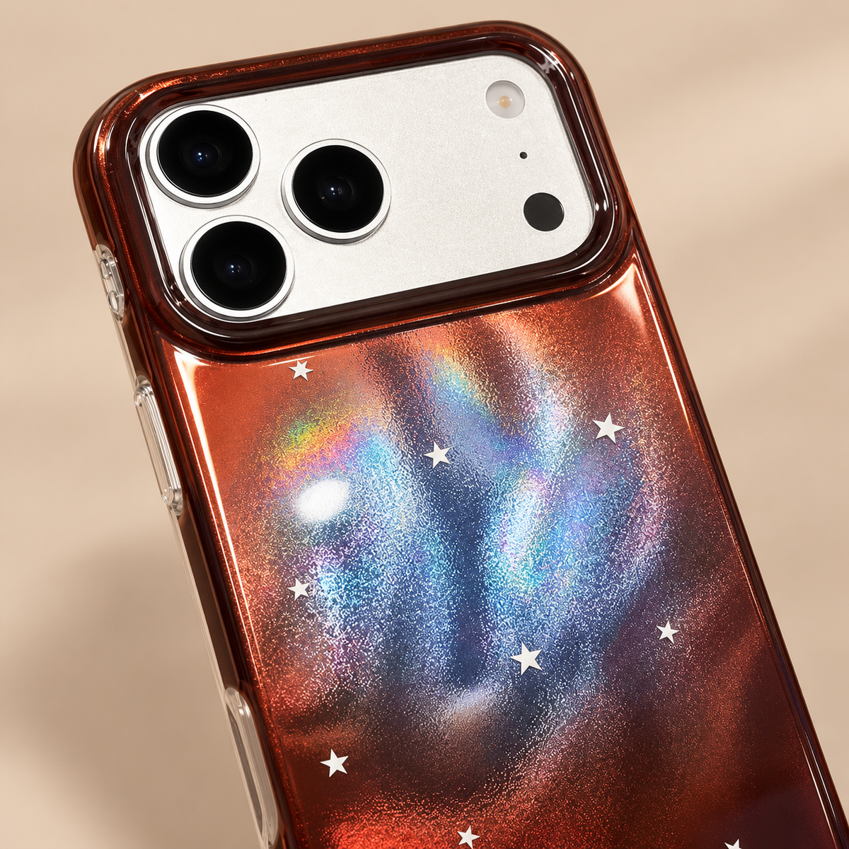 Top angle of the Copper Nebula Star case and coordinated camera border.