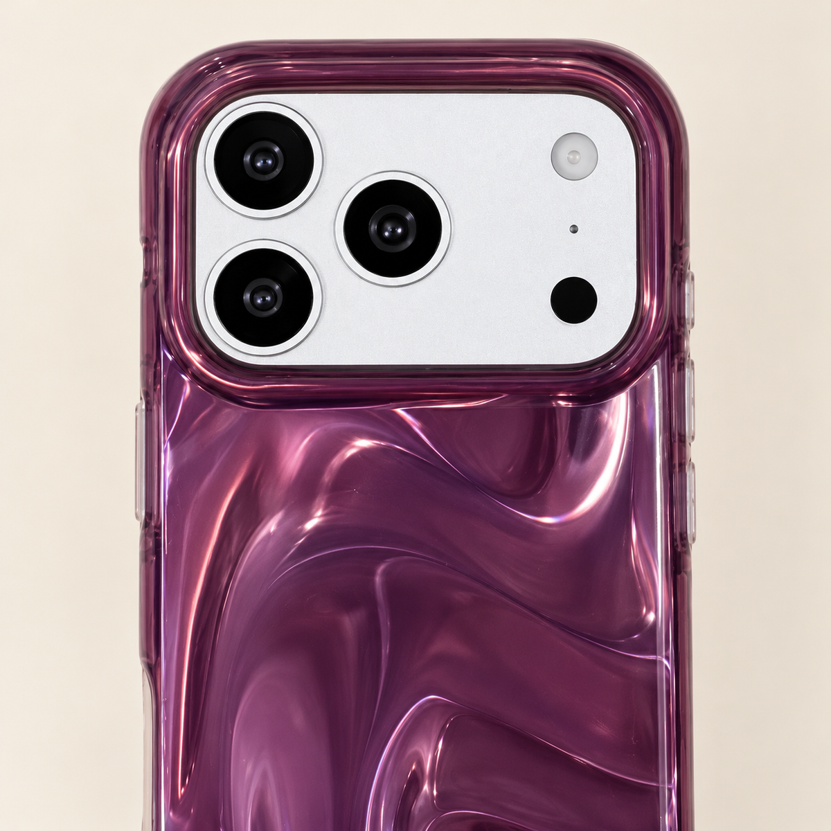 Plum Swirl Glossy iPhone Case — Plum, camera detail