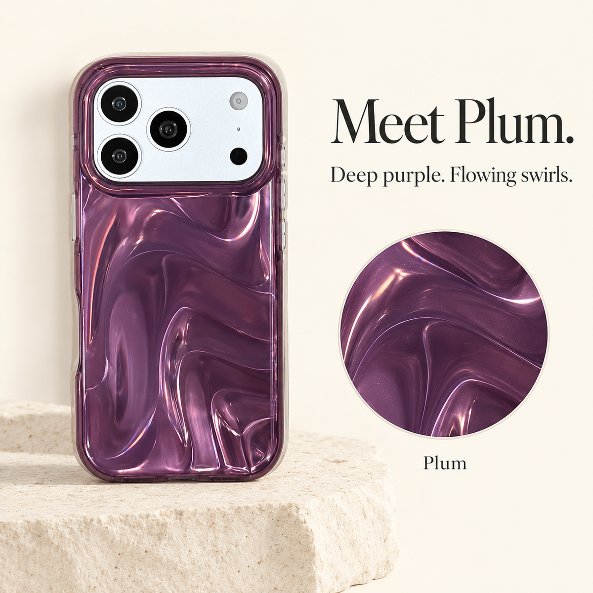 Plum Swirl Glossy iPhone Case — shared guide, plum colour guide